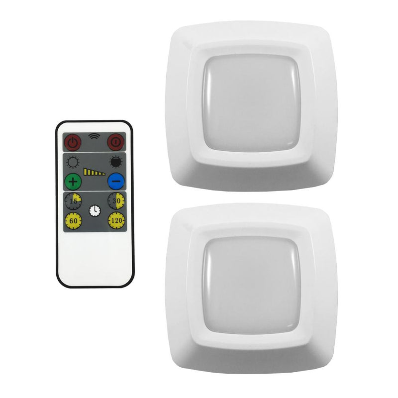 LED Pucks with RF Remote Control - 2 Pack